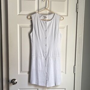 Elegant White Button-Down Mini Dress